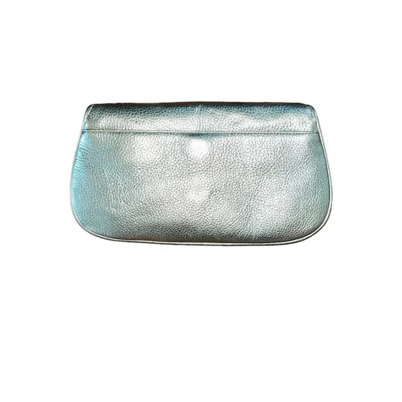 Tory Burch Leather cream color fold over clutch - Picture 4 of 5